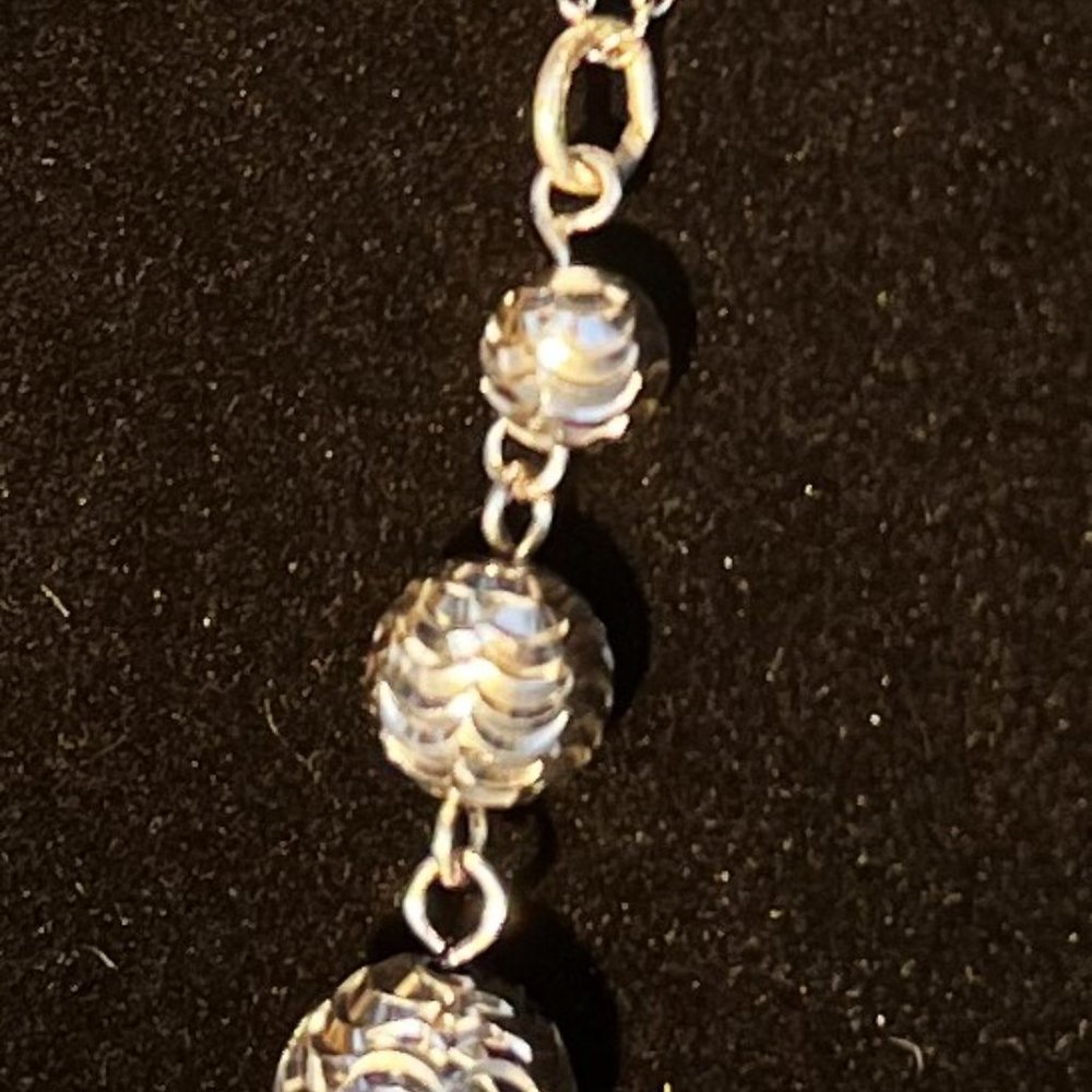 Silver graduated globe necklace 925 - Picture 2 of 5